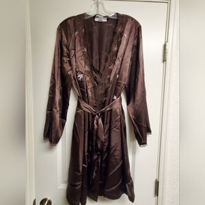 Morgan Taylor Intimates slip & robe set women size L